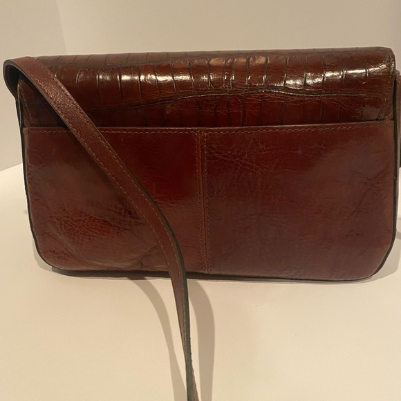 Fossil purse shoulder strap. Crocodile embossed leather. snap compartment back. - Picture 5 of 8